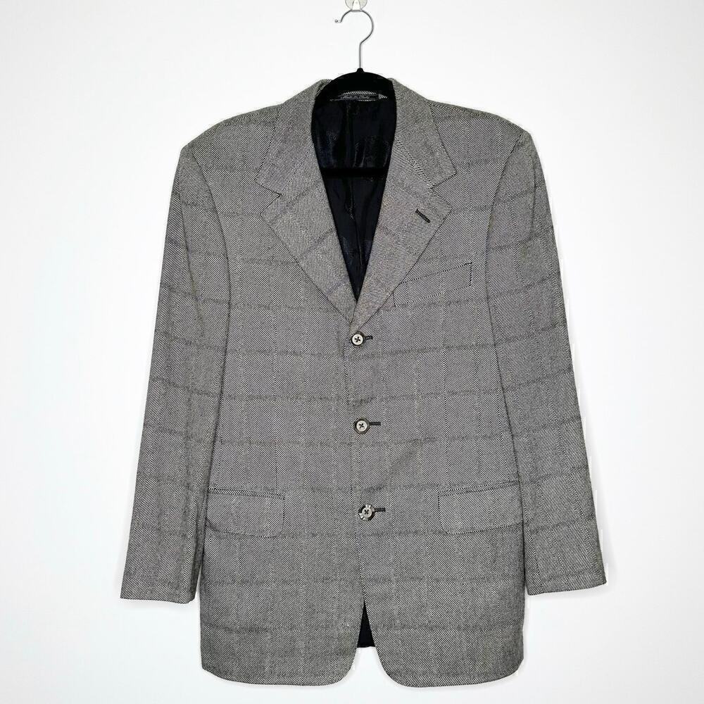 Gianna Versace Men's Blazer Silk Cashmere Gray Italian Size 46